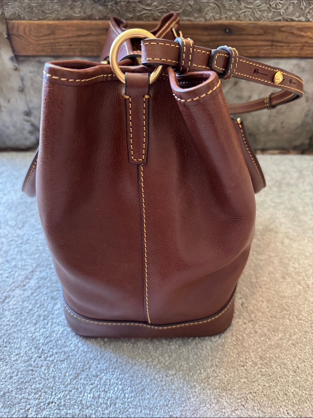 Dooney & Bourke Florentine Perry Satchel in Chestnut - Picture 8 of 16